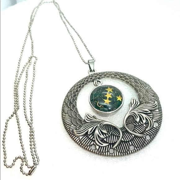 Vintage floral hoop Necklace Handmade 20mm snap SN20 - Picture 1 of 4